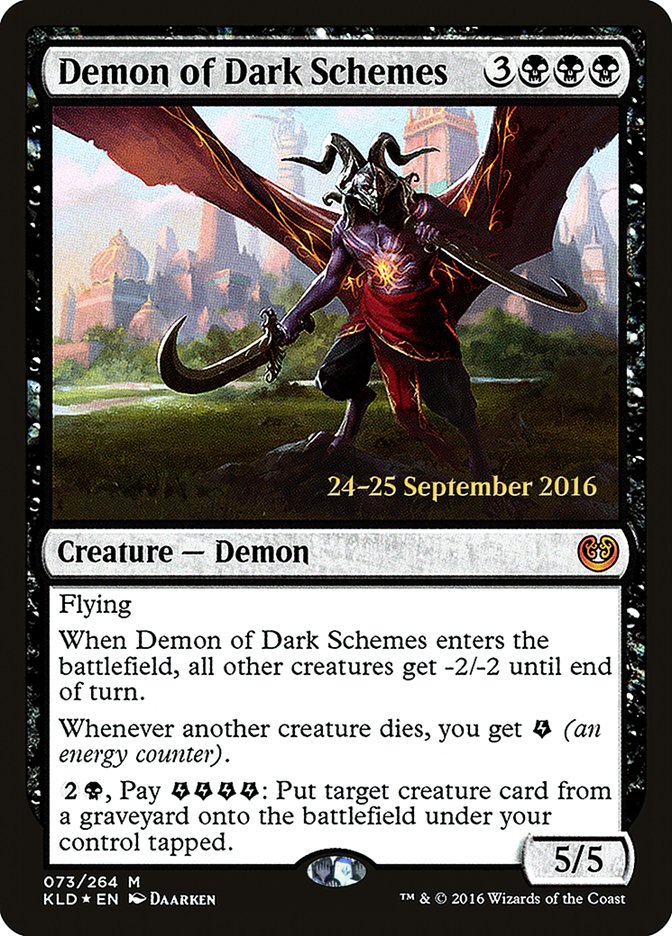Demon of Dark Schemes [Kaladesh Prerelease Promos] | Local Legends