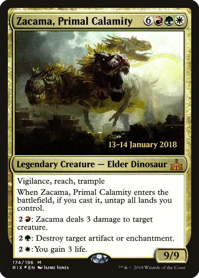 Zacama, Primal Calamity [Rivals of Ixalan Prerelease Promos] | Golgari Games