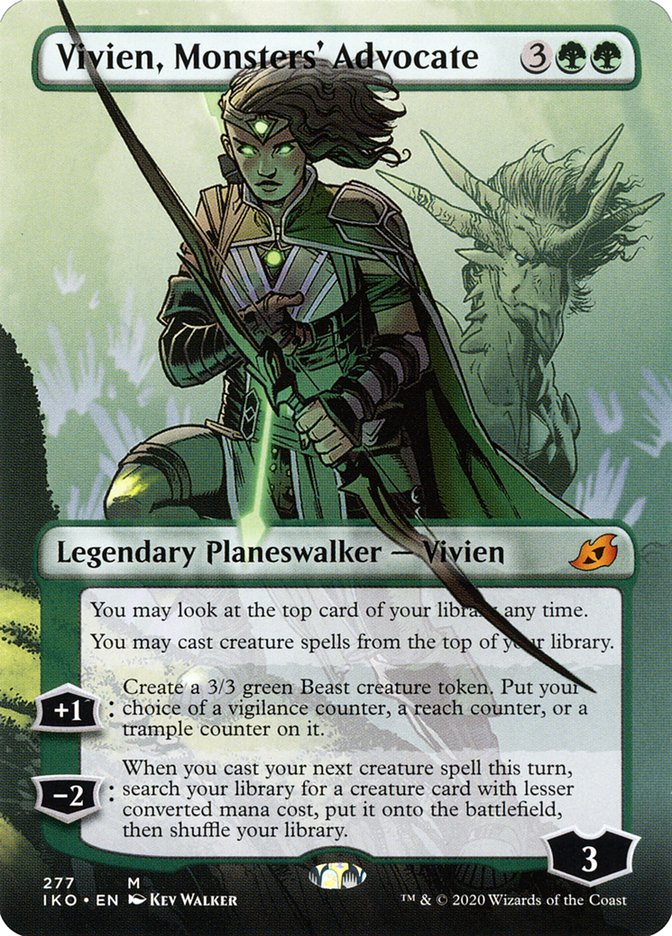 Vivien, Monsters' Advocate (Borderless) [Ikoria: Lair of Behemoths] | Golgari Games