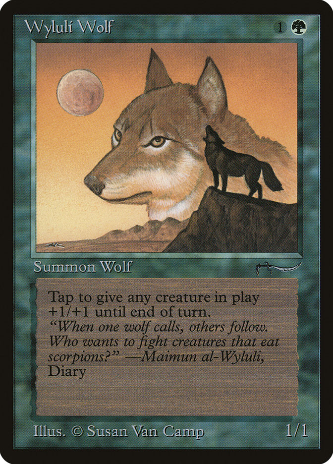 Wyluli Wolf (Dark Mana Cost) [Arabian Nights] | Golgari Games