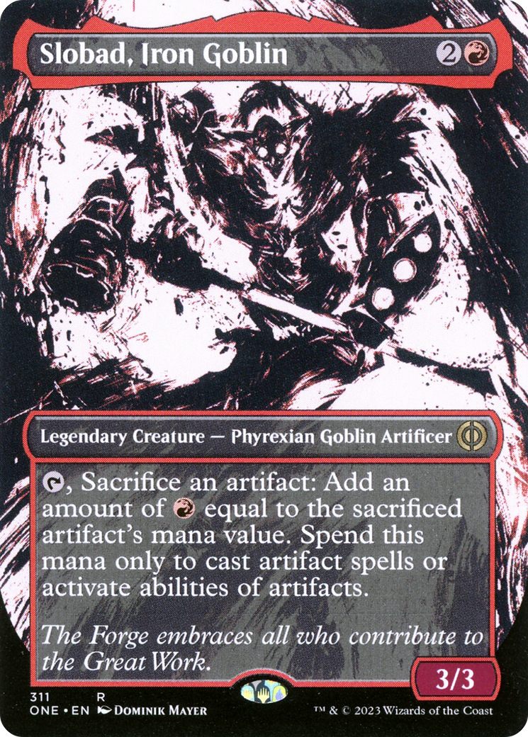 Slobad, Iron Goblin (Borderless Ichor) [Phyrexia: All Will Be One] | Golgari Games