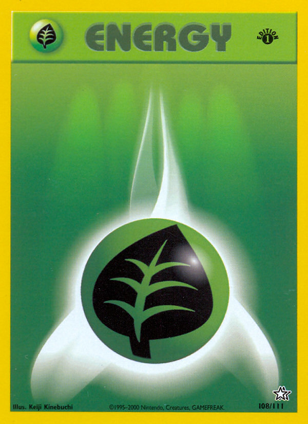 Grass Energy (108/111) [Neo Genesis 1st Edition] | Golgari Games