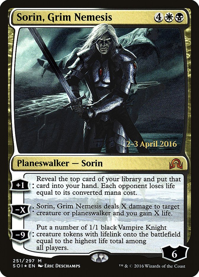 Sorin, Grim Nemesis [Shadows over Innistrad Prerelease Promos] | Golgari Games