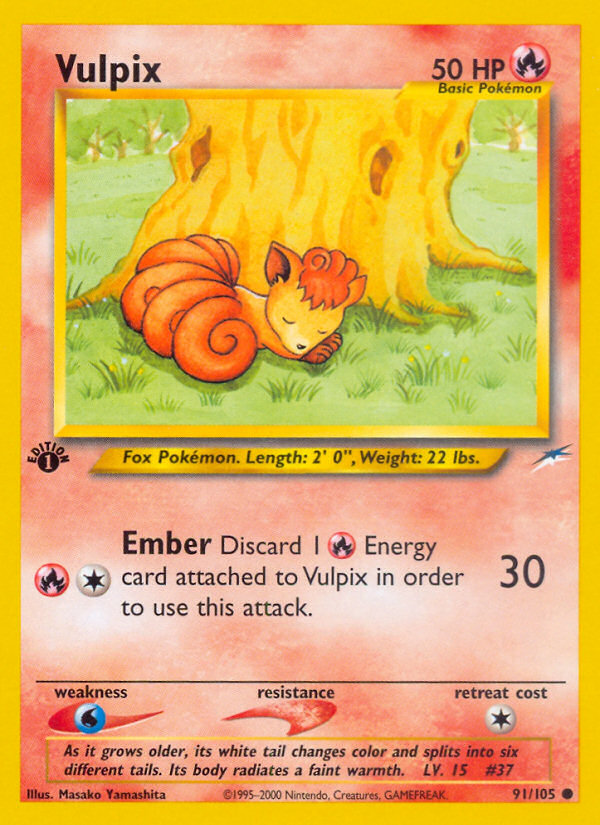 Vulpix (91/105) [Neo Destiny 1st Edition] | Golgari Games