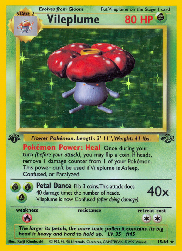 Vileplume (15/64) [Jungle 1st Edition] | Golgari Games