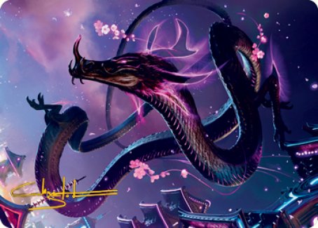 Junji, the Midnight Sky 1 Art Card (Gold-Stamped Signature) [Kamigawa: Neon Dynasty Art Series] | Golgari Games