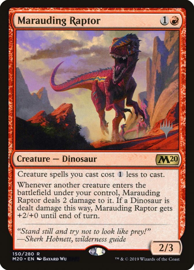 Marauding Raptor (Promo Pack) [Core Set 2020 Promos] | Golgari Games