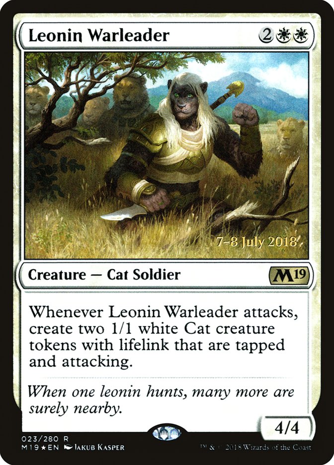 Leonin Warleader [Core Set 2019 Prerelease Promos] | Golgari Games