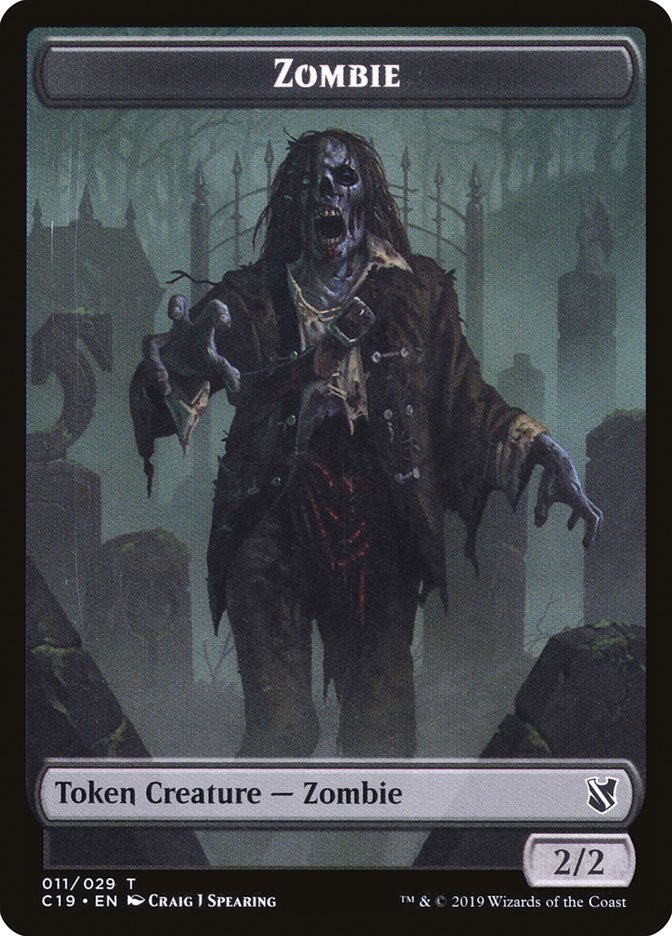 Zombie (010) // Zombie (011) Double-sided Token [Commander 2019 Tokens] | Golgari Games