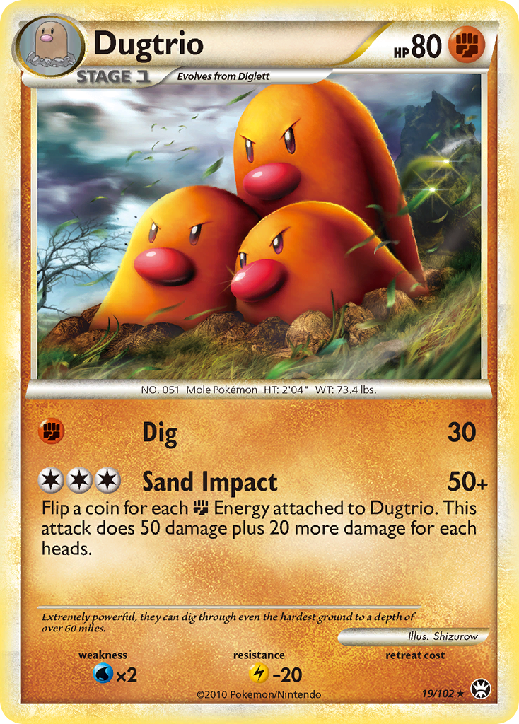 Dugtrio (19/102) [HeartGold & SoulSilver: Triumphant] | Golgari Games