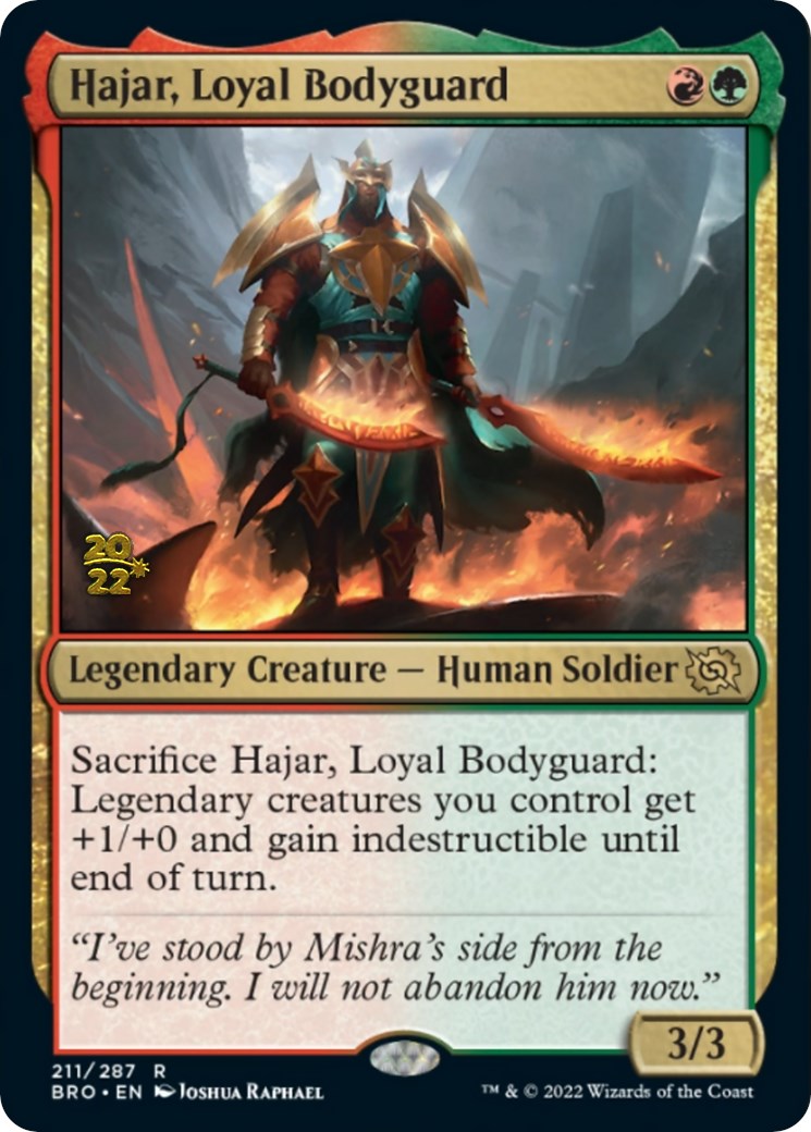 Hajar, Loyal Bodyguard [The Brothers' War: Prerelease Promos] | Local Legends
