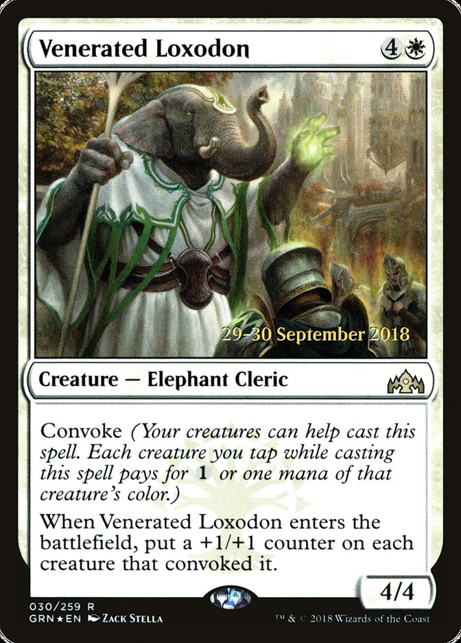 Venerated Loxodon [Guilds of Ravnica Prerelease Promos] | Golgari Games