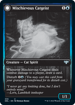 Mischievous Catgeist // Catlike Curiosity [Innistrad: Double Feature] | Golgari Games