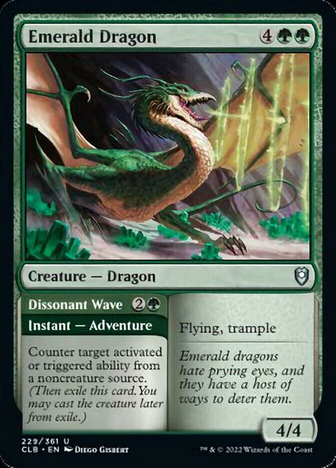 Emerald Dragon // Dissonant Wave [Commander Legends: Battle for Baldur's Gate] | Golgari Games