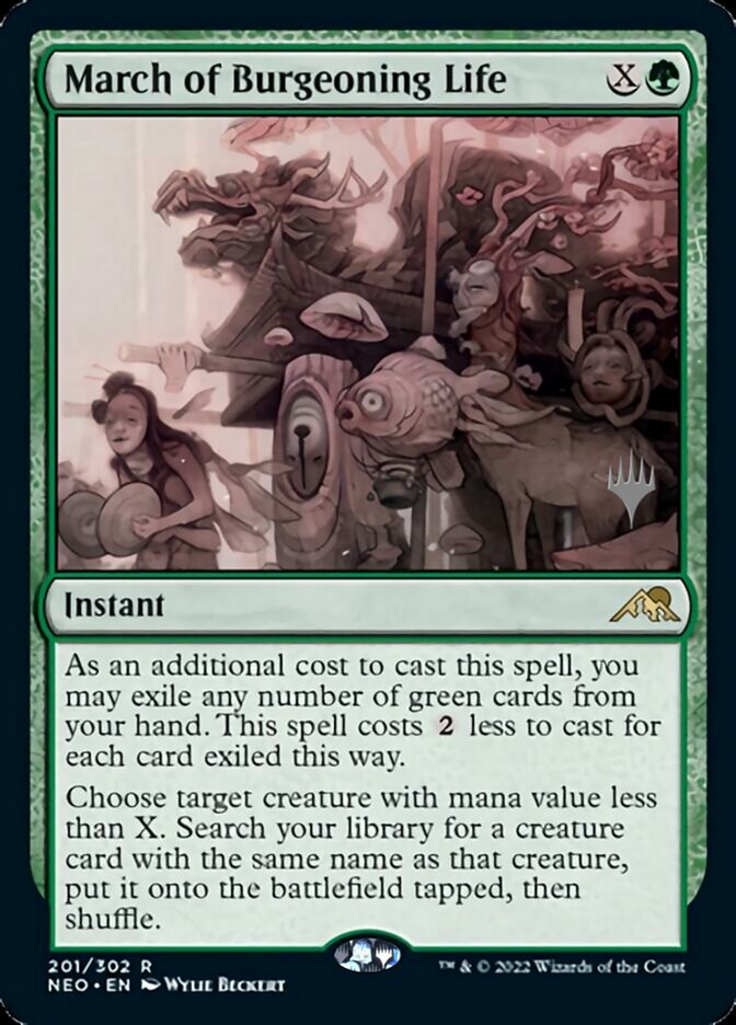 March of Burgeoning Life (Promo Pack) [Kamigawa: Neon Dynasty Promos] | Golgari Games