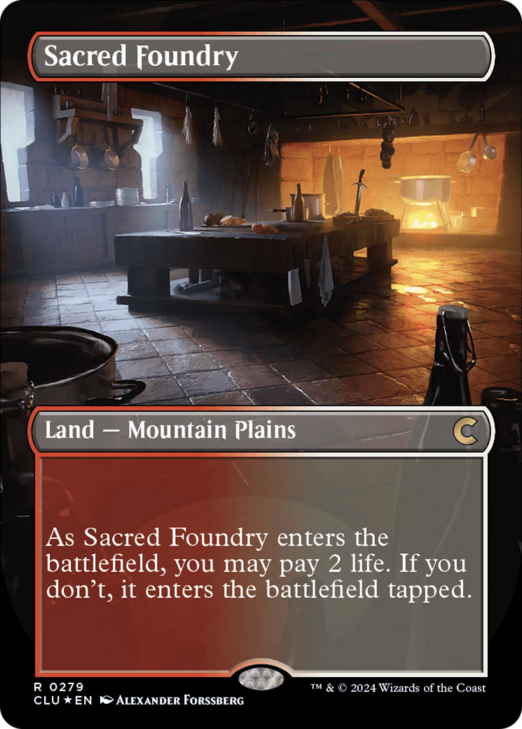 Sacred Foundry (Borderless) [Ravnica: Clue Edition] | Local Legends