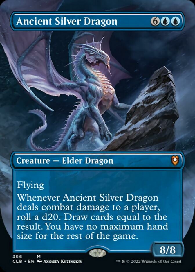 Ancient Silver Dragon (Borderless Alternate Art) [Commander Legends: Battle for Baldur's Gate] | Golgari Games