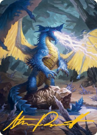 Blue Dragon Art Card (Gold-Stamped Signature) [Dungeons & Dragons: Adventures in the Forgotten Realms Art Series] | Local Legends