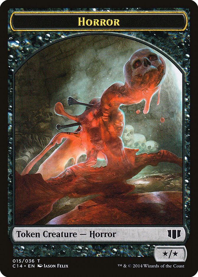 Horror // Zombie (016/036) Double-sided Token [Commander 2014 Tokens] | Golgari Games