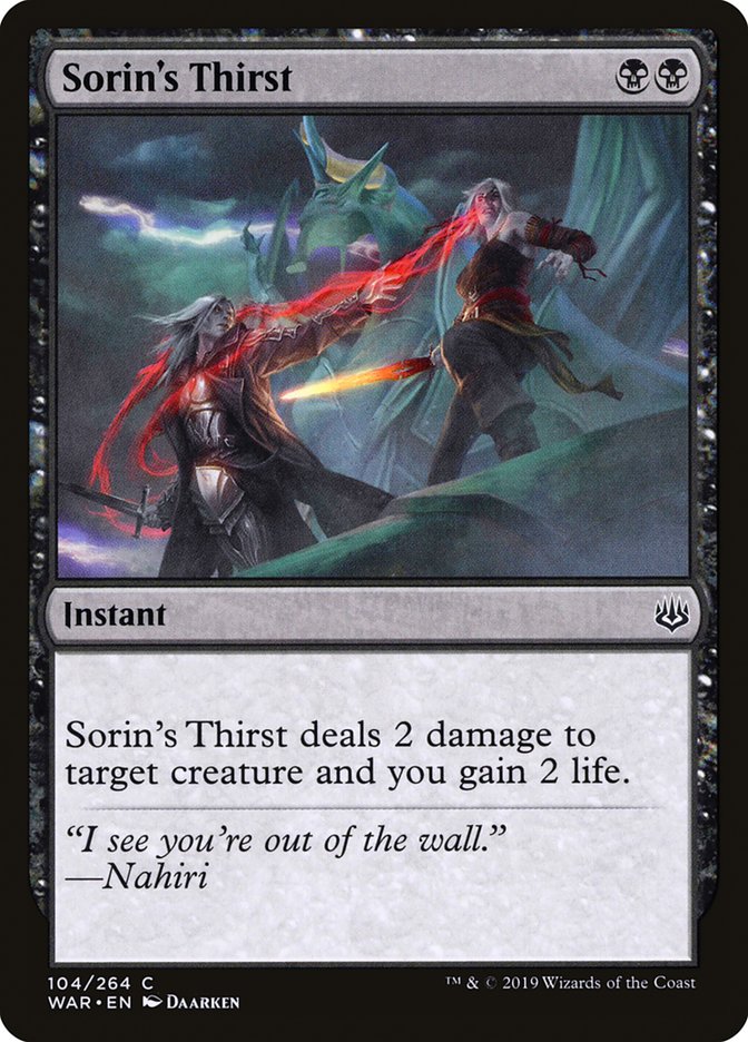 Sorin's Thirst [War of the Spark] | Local Legends
