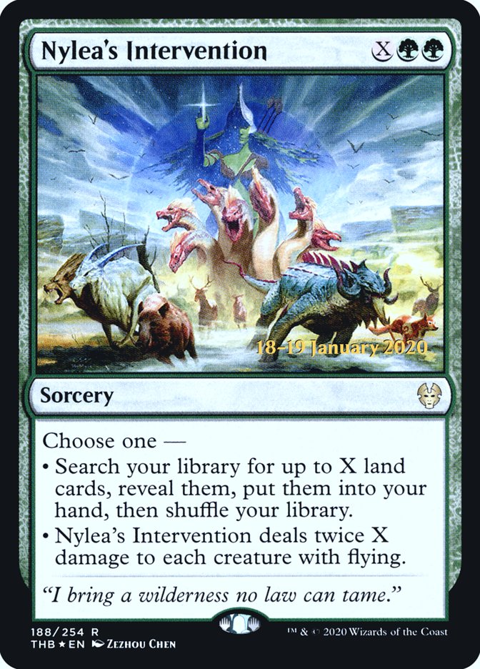 Nylea's Intervention [Theros Beyond Death Prerelease Promos] | Golgari Games