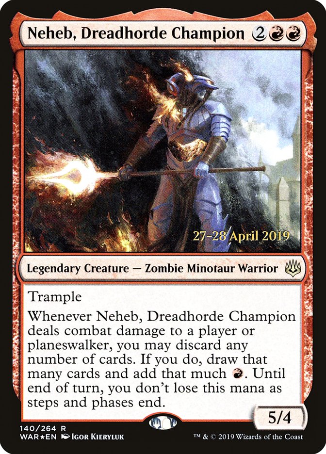 Neheb, Dreadhorde Champion [War of the Spark Prerelease Promos] | Golgari Games