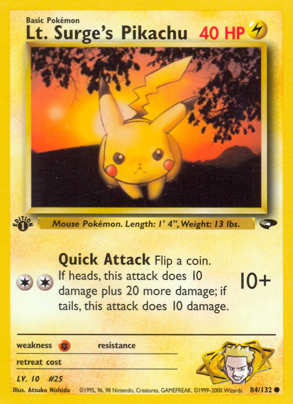 Lt. Surge's Pikachu (84/132) [Gym Challenge 1st Edition] | Golgari Games