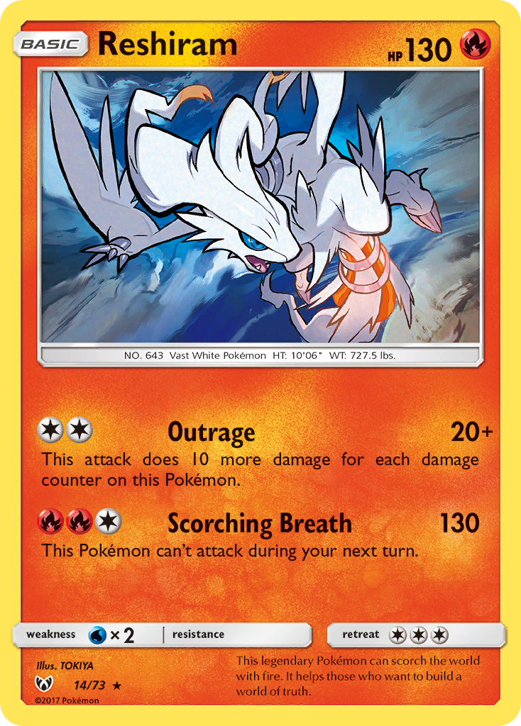 Reshiram (14/73) [Sun & Moon: Shining Legends] | Golgari Games