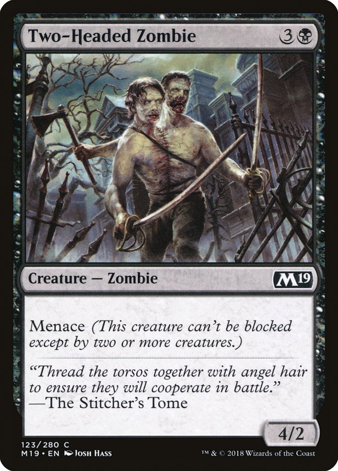 Two-Headed Zombie [Core Set 2019] | Golgari Games