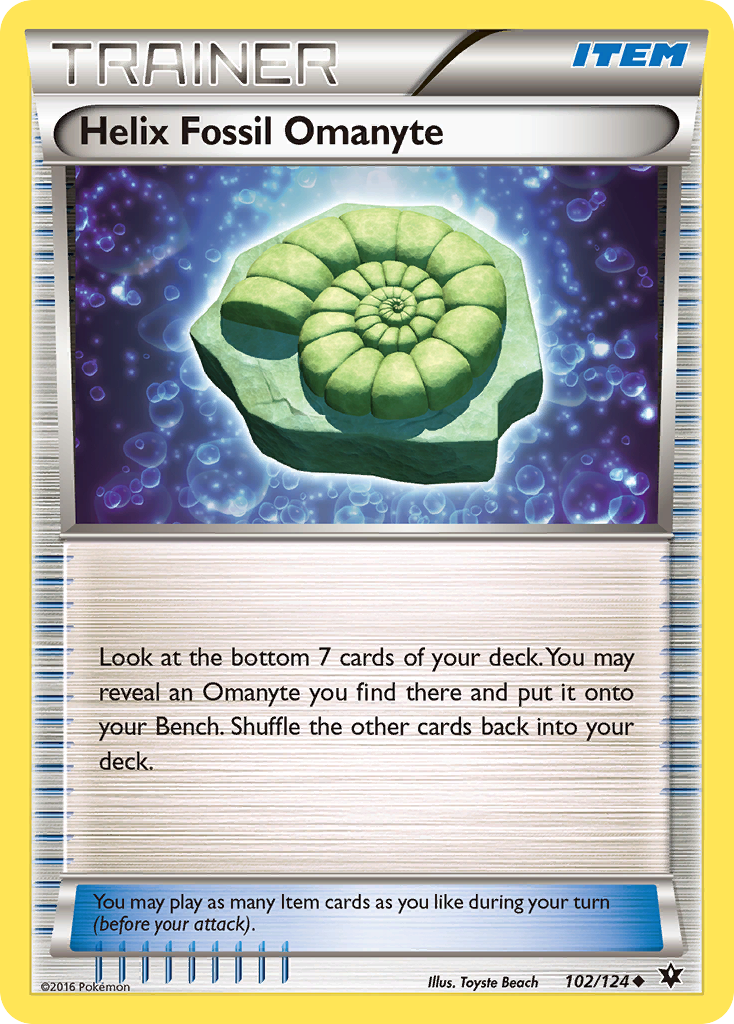 Helix Fossil Omanyte (102/124) [XY: Fates Collide] | Golgari Games