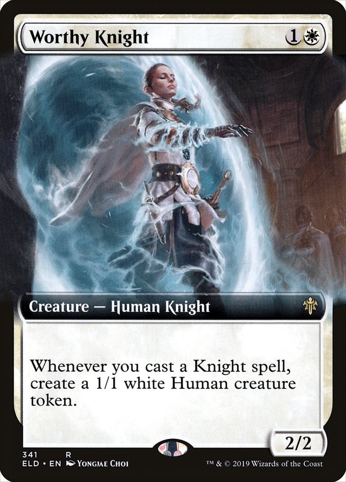 Worthy Knight (Extended Art) [Throne of Eldraine] | Golgari Games