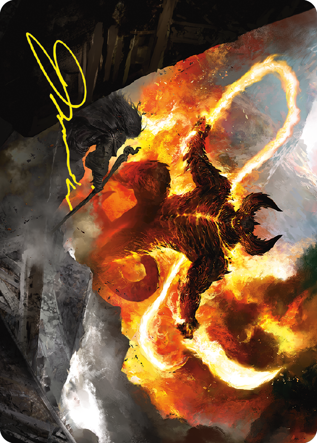 The Balrog, Flame of Udun Art Card (Gold-Stamped Signature) [The Lord of the Rings: Tales of Middle-earth Art Series] | Local Legends