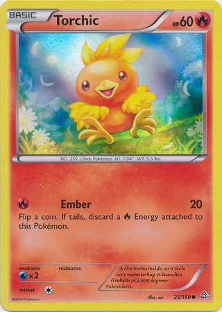 Torchic (25/160) (Sheen Holo) [XY: Primal Clash] | Golgari Games