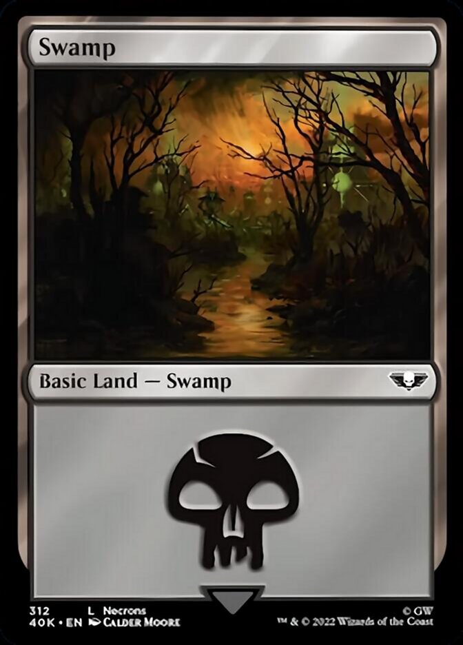 Swamp (312) (Surge Foil) [Universes Beyond: Warhammer 40,000] | Local Legends