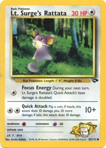 Lt. Surge's Rattata (85/132) [Gym Challenge Unlimited] | Golgari Games