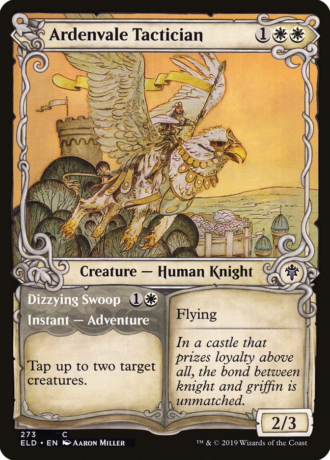 Ardenvale Tactician // Dizzying Swoop (Showcase) [Throne of Eldraine] | Golgari Games