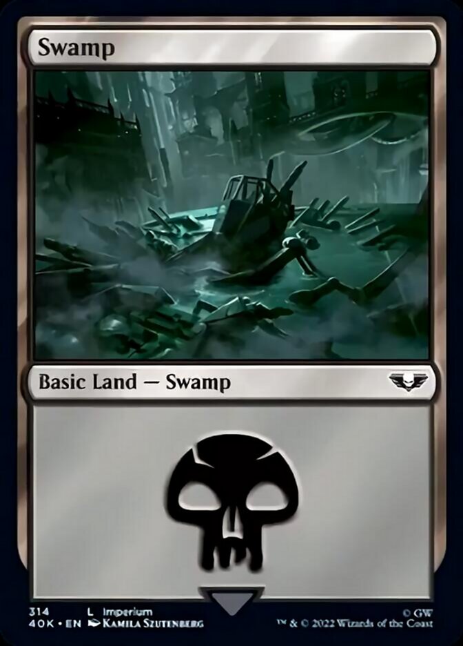 Swamp (314) (Surge Foil) [Universes Beyond: Warhammer 40,000] | Local Legends