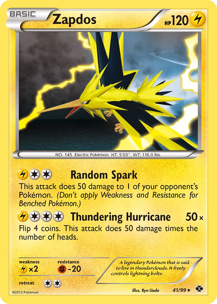 Zapdos (41/99) (Blister Exclusive) [Black & White: Next Destinies] | Golgari Games