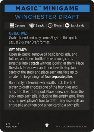 Winchester Draft (Magic Minigame) [Kamigawa: Neon Dynasty Minigame] | Local Legends