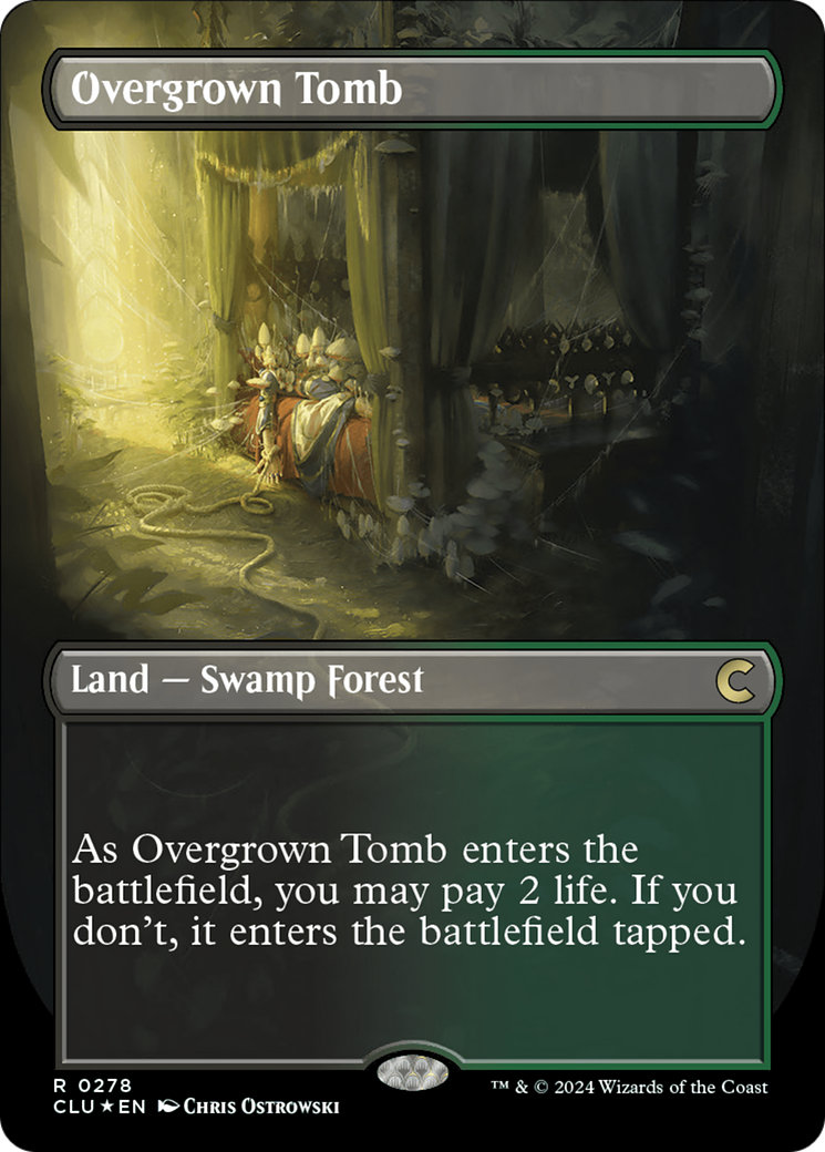 Overgrown Tomb (Borderless) [Ravnica: Clue Edition] | Local Legends