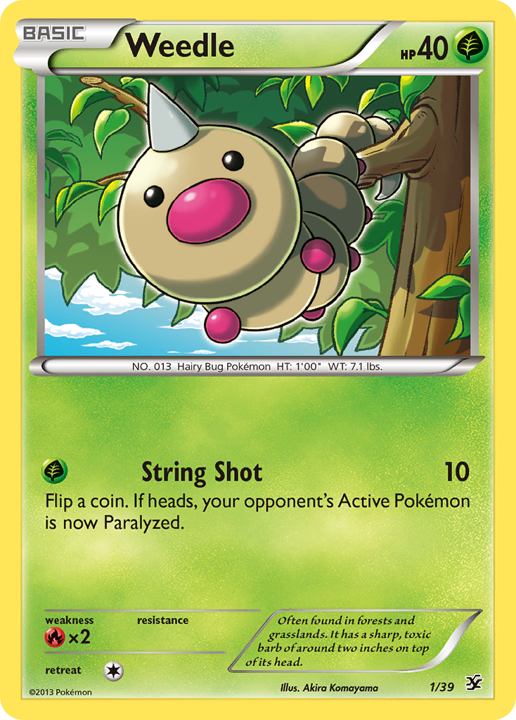 Weedle (1/39) [XY: Kalos Starter Set] | Golgari Games