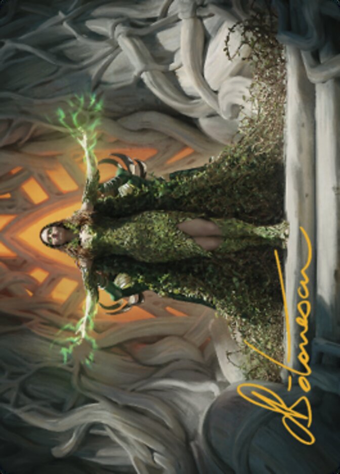 Titania, Voice of Gaea Art Card (Gold-Stamped Signature) [The Brothers' War Art Series] | Golgari Games