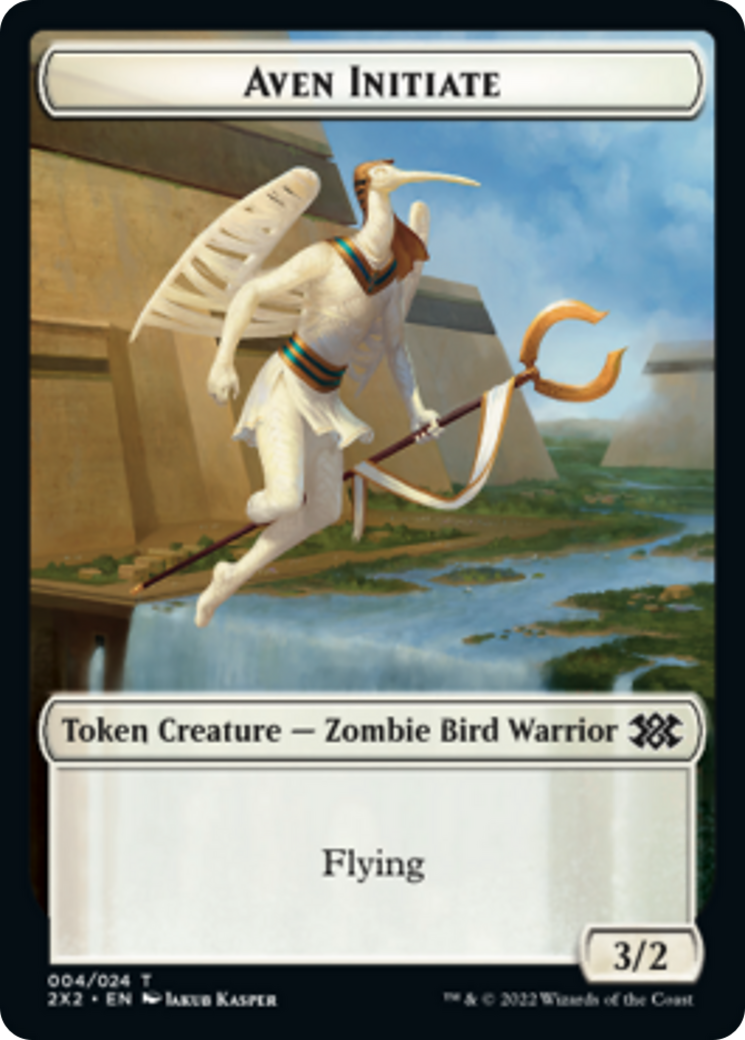 Spider // Aven Initiate Double-sided Token [Double Masters 2022 Tokens] | Golgari Games