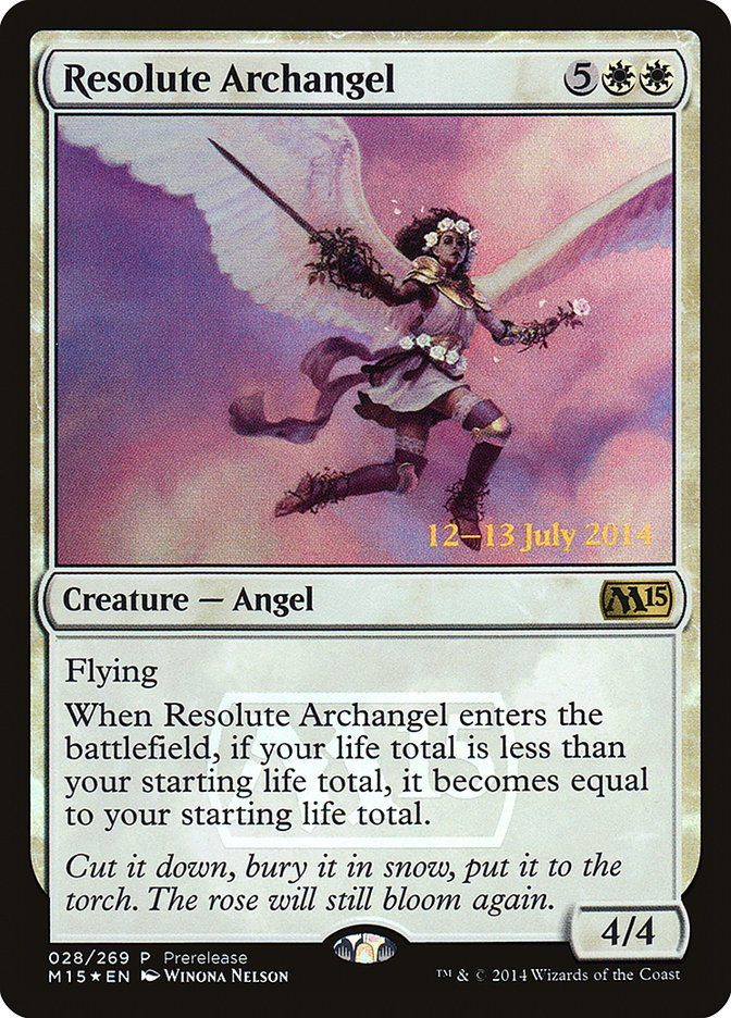 Resolute Archangel [Magic 2015 Prerelease Promos] | Golgari Games