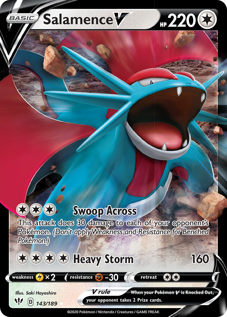 Salamence V (143/189) [Sword & Shield: Darkness Ablaze] | Golgari Games