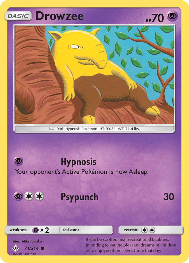 Drowzee (71/214) [Sun & Moon: Unbroken Bonds] | Golgari Games