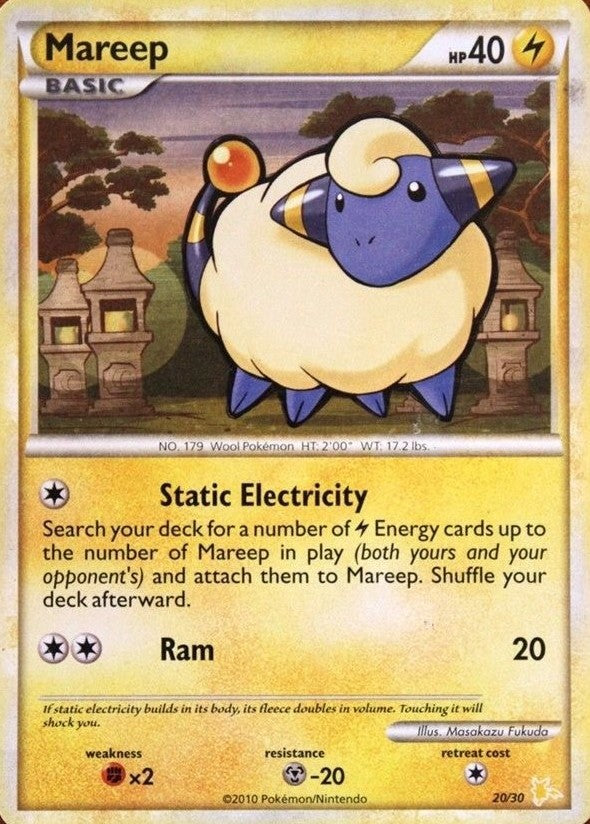 Mareep (20/30) [HeartGold & SoulSilver: Trainer Kit - Raichu] | Golgari Games