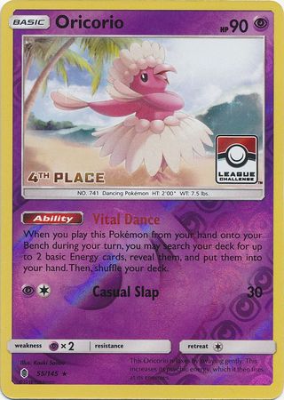 Oricorio (55/145) (League Promo 4th Place) [Sun & Moon: Guardians Rising] | Golgari Games