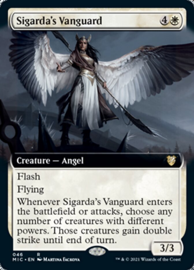 Sigarda's Vanguard (Extended Art) [Innistrad: Midnight Hunt Commander] | Golgari Games