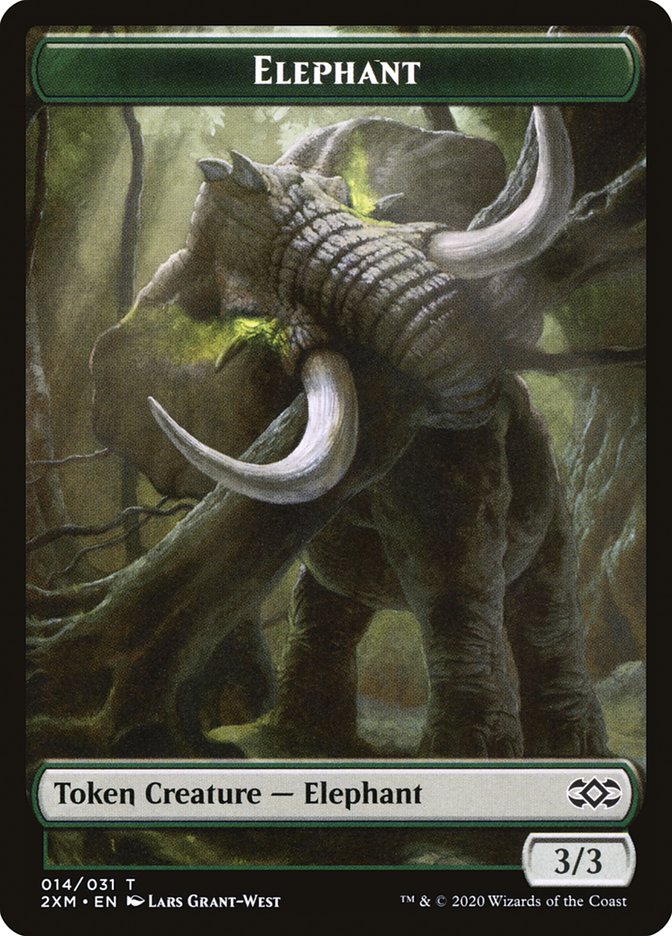 Angel // Elephant Double-sided Token [Double Masters Tokens] | Golgari Games